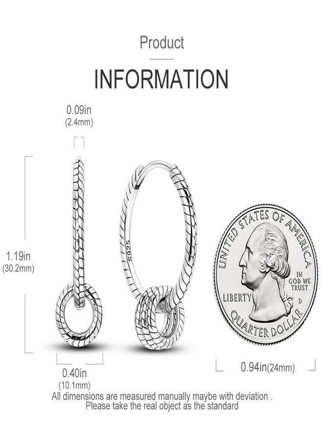 NARMO 925 Sterling Silver Hoop Earrings for Women Dangle Earrings for Women - Image 3
